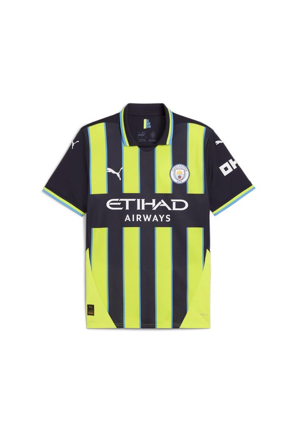 Puma - Męska koszulka wyjazdowa Manchester City 24/25 PUMA New Navy Yellow Glow Blue. Kolor: niebieski, wielokolorowy, żółty. Materiał: poliester. Sport: piłka nożna