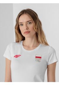 4f - Koszulka funkcyjna damska Polska - Tokio 2020. Kolor: biały. Materiał: materiał. Wzór: nadruk. Sezon: lato. Sport: fitness #2