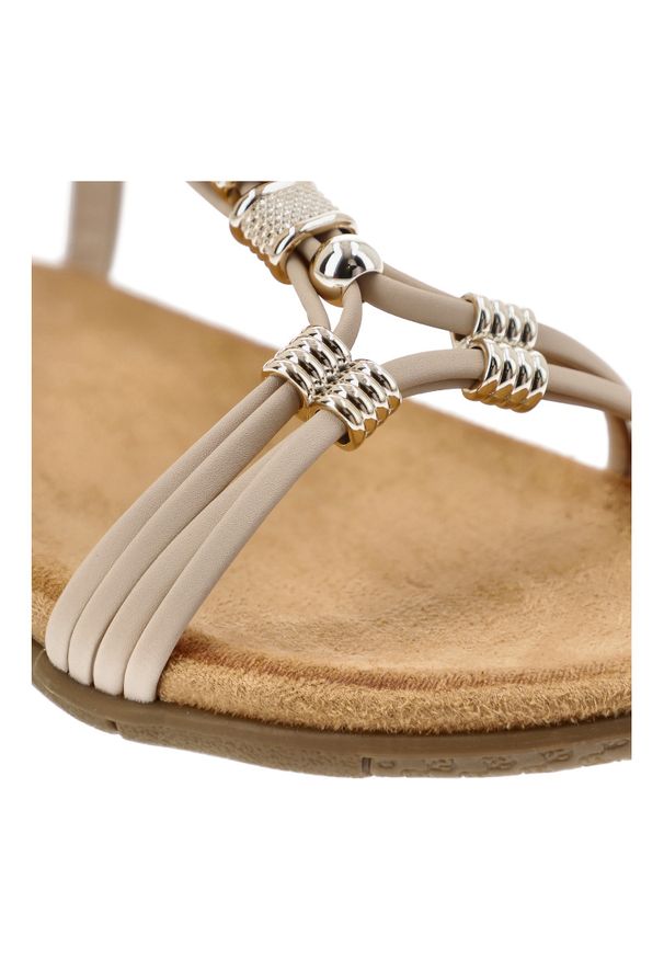 Beżowe Sandały Artiker Eleganckie Obuwie Damskie. Okazja: na co dzień. Zapięcie: pasek. Kolor: beżowy. Wzór: aplikacja, kolorowy. Sezon: lato. Styl: elegancki