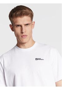 Jack Wolfskin T-Shirt Essential 1808382 Biały Regular Fit. Kolor: biały. Materiał: bawełna #5