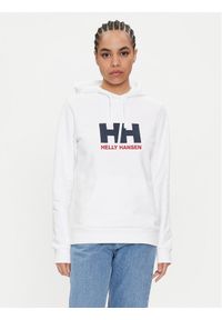 Helly Hansen Bluza W Hh Logo Hoodie 2.0 34460 Biały Regular Fit. Kolor: biały. Materiał: bawełna