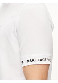 Karl Lagerfeld - KARL LAGERFELD T-Shirt 755023 542221 Biały Regular Fit. Typ kołnierza: dekolt w karo. Kolor: biały. Materiał: bawełna