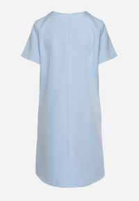 Born2be - Niebieska Sukienka Trapezowa Mini z Kieszeniami Hreona. Kolor: niebieski. Typ sukienki: trapezowe. Długość: mini