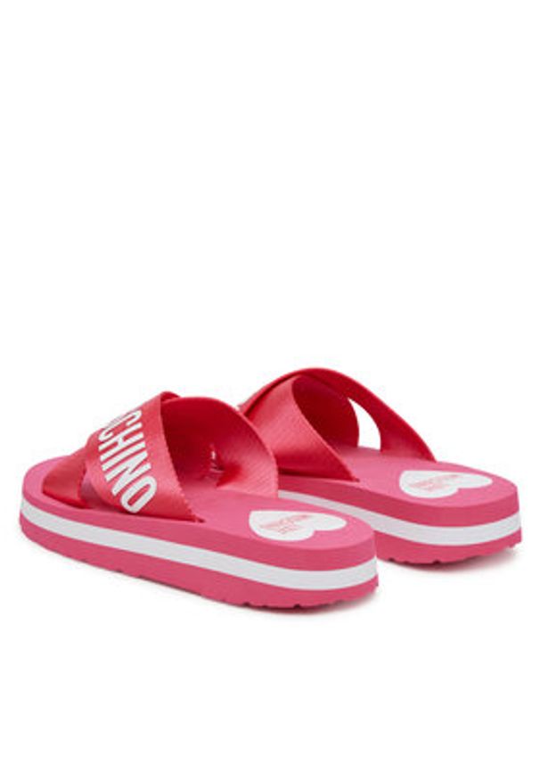 Love Moschino - LOVE MOSCHINO Klapki JA28324G0MIX3604 Różowy. Kolor: różowy. Materiał: materiał