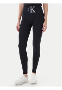Calvin Klein Legginsy 701233380 Czarny Slim Fit. Kolor: czarny. Materiał: syntetyk