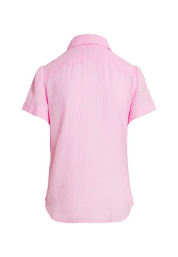 Polo Ralph Lauren Koszula 211973366501 Różowy jasny Regular Fit. Typ kołnierza: polo. Kolor: różowy. Materiał: len