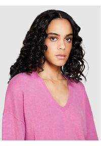 Sisley Sweter 1044M400T Różowy Regular Fit. Kolor: różowy. Materiał: wełna #4