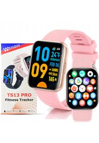 Smartwatch Wenom Smartwatch męski / damski - rozmowy, sport, zdrowie, IP68, Różowy Ciśnienie. Rodzaj zegarka: smartwatch. Kolor: różowy. Styl: sportowy #1