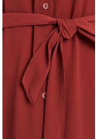 JDY - Jacqueline de Yong - Sukienka. Kolor: czerwony. Długość rękawa: długi rękaw. Typ sukienki: rozkloszowane #2