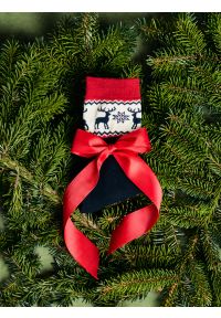 Big-Star - Skarpety męskie długie ze wzorem skandynawski granatowe Caleb 403. Kolor: niebieski. Materiał: żakard, skóra, bawełna. Wzór: ze splotem #2