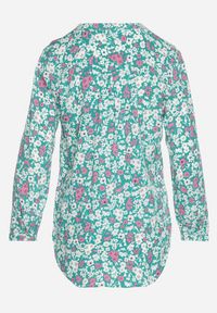 Born2be - Zielona Bluzka z Wiskozy w Kwiatowy Wzór Tarnii. Okazja: na co dzień. Kolor: zielony. Materiał: wiskoza. Wzór: kwiaty. Styl: casual #6