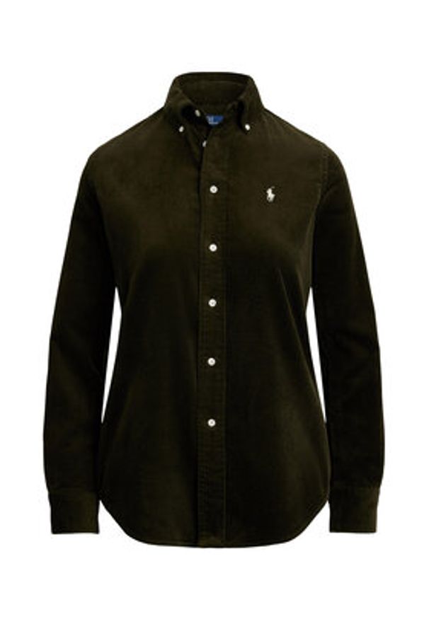 Polo Ralph Lauren Koszula 211971526001 Zielony Slim Fit. Typ kołnierza: polo. Kolor: zielony. Materiał: bawełna