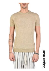 Xagon Man T-Shirt | P21081J11202 | Mężczyzna | Beżowy. Okazja: na co dzień. Kolor: beżowy. Materiał: bawełna, akryl. Styl: casual