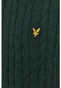 Lyle & Scott - Sweter z domieszką wełny. Okazja: na co dzień. Kolor: zielony. Materiał: wełna. Długość rękawa: długi rękaw. Długość: długie. Wzór: ze splotem. Styl: casual #4