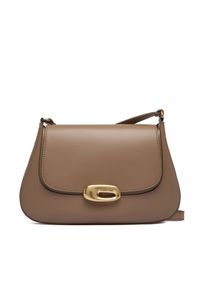 Calvin Klein Torebka Hardware Flap Meidum Crossbody LV04F3401G Beżowy. Kolor: beżowy. Materiał: skórzane #1