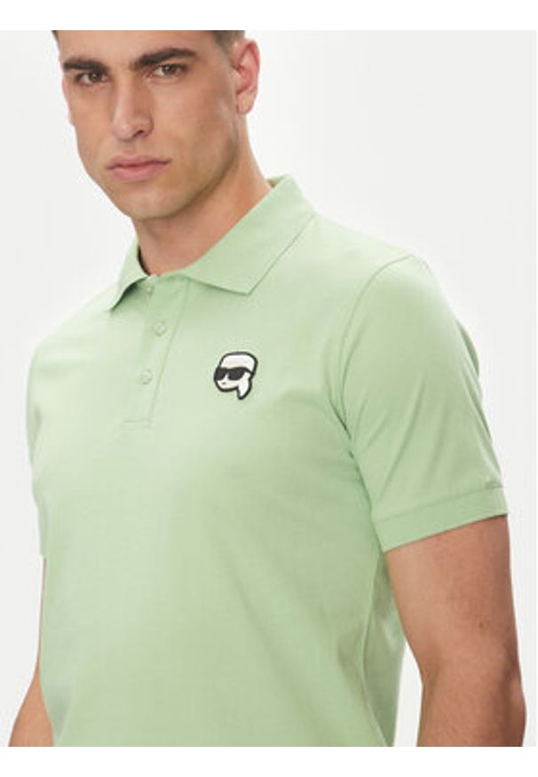 Karl Lagerfeld - KARL LAGERFELD Polo 745710 552224 Zielony Regular Fit. Typ kołnierza: polo. Kolor: zielony. Materiał: bawełna
