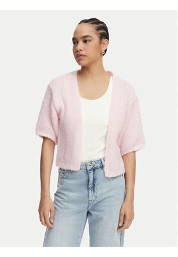 Vero Moda Kardigan Maybe 10348316 Różowy Regular Fit. Kolor: różowy. Materiał: syntetyk