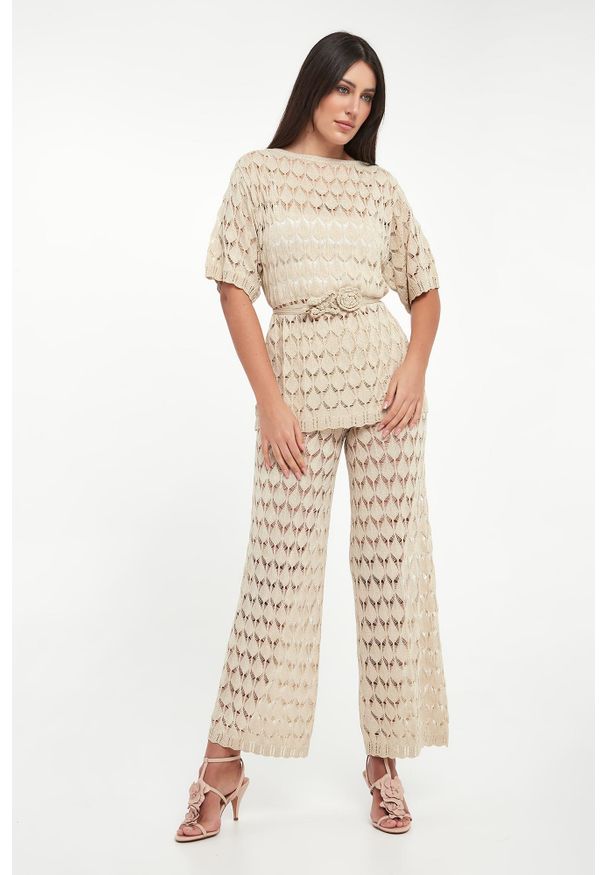 Twinset U&B - Sweter damski ażurowy TWINSET U&B. Wzór: ażurowy