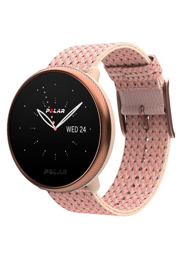 POLAR - Zegarek sportowy Polar Ignite 2 różowo-złoty. Rodzaj zegarka: smartwatch. Kolor: złoty, różowy, wielokolorowy. Materiał: polar. Styl: sportowy