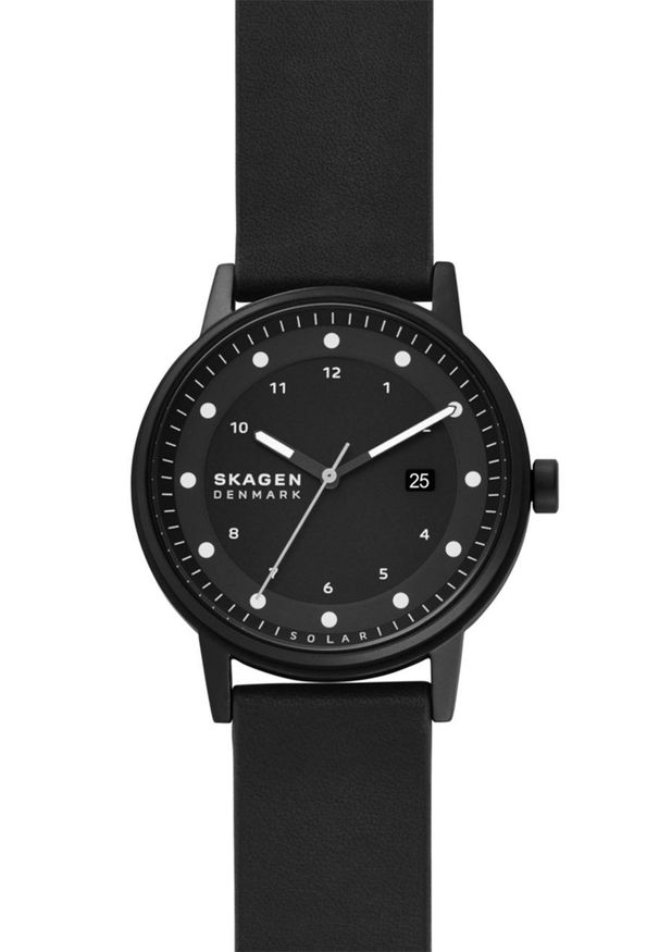 Skagen - Zegarek SKW6740. Kolor: czarny. Materiał: skóra, materiał