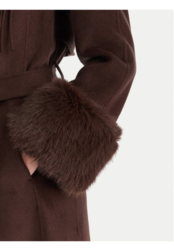 Marciano Guess Płaszcz wełniany 5BGL46 7125A Brązowy Regular Fit. Kolor: brązowy. Materiał: wełna