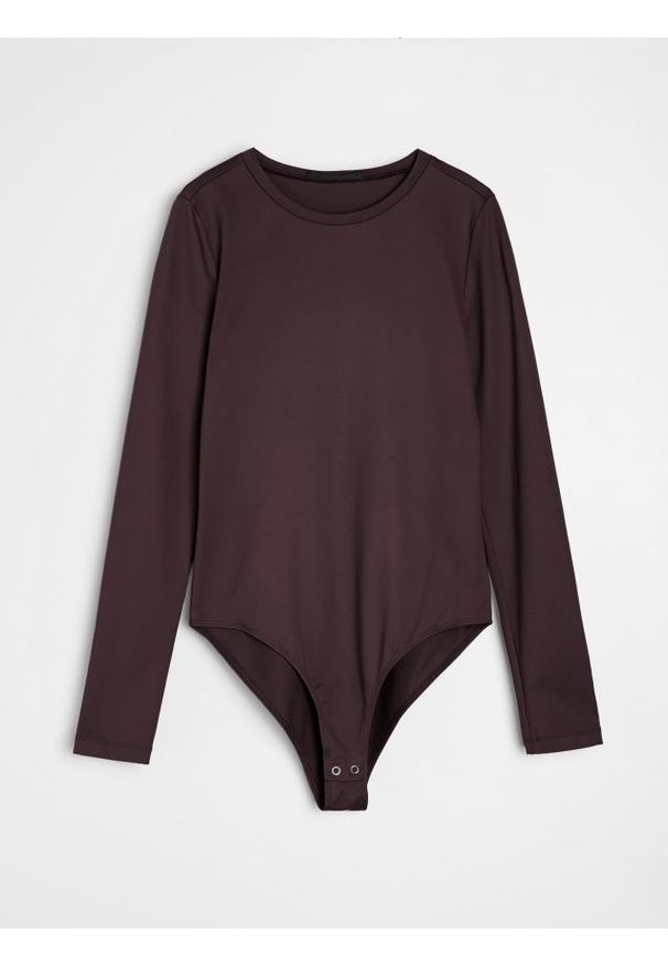 Sinsay - Body z długim rękawem - czerwony. Kolor: czerwony. Długość rękawa: długi rękaw. Długość: długie