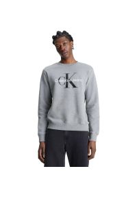 Bluza Calvin Klein Core Monogram, Mężczyźni. Kolor: szary. Materiał: materiał, bawełna