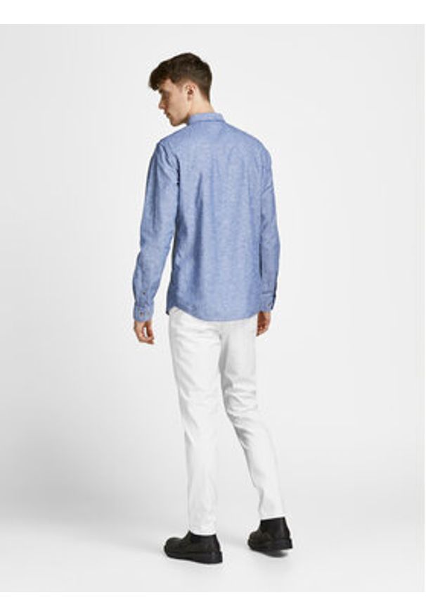 Jack & Jones - Jack&Jones Chinosy Marco 12150148 Biały Slim Fit. Kolor: biały. Materiał: bawełna