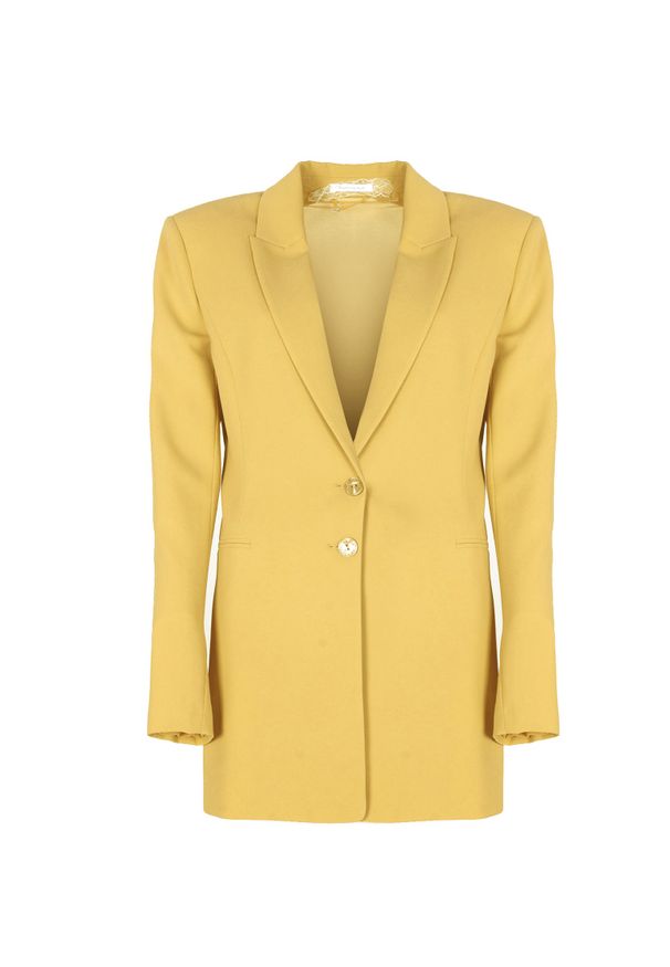 Patrizia Pepe Marynarka | 2S1461/A049 | Kobieta | Żółty. Kolor: żółty. Materiał: poliester, elastan. Styl: klasyczny, elegancki