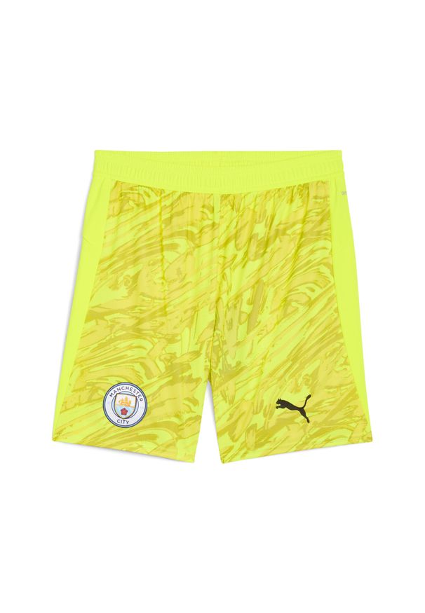 Puma - Męskie szorty bramkarskie Manchester City 25/26 PUMA Yellow Alert. Kolor: żółty. Materiał: tkanina. Długość: krótkie. Sezon: lato