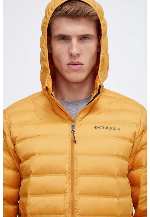 columbia - Columbia kurtka sportowa puchowa Lake 22 kolor żółty. Kolor: żółty. Materiał: puch. Styl: sportowy