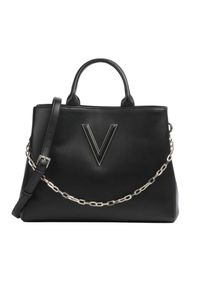 Valentino by Mario Valentino - VALENTINO Czarna duża shopperka Coney Shopping. Kolor: czarny. Wzór: paski #6