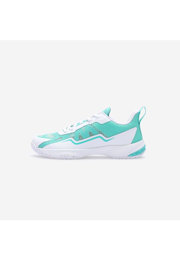 PERFLY - Buty do badmintona damskie Perfly BS Lite 560. Kolor: biały, niebieski, zielony, wielokolorowy. Materiał: nylon, zamsz. Szerokość cholewki: normalna