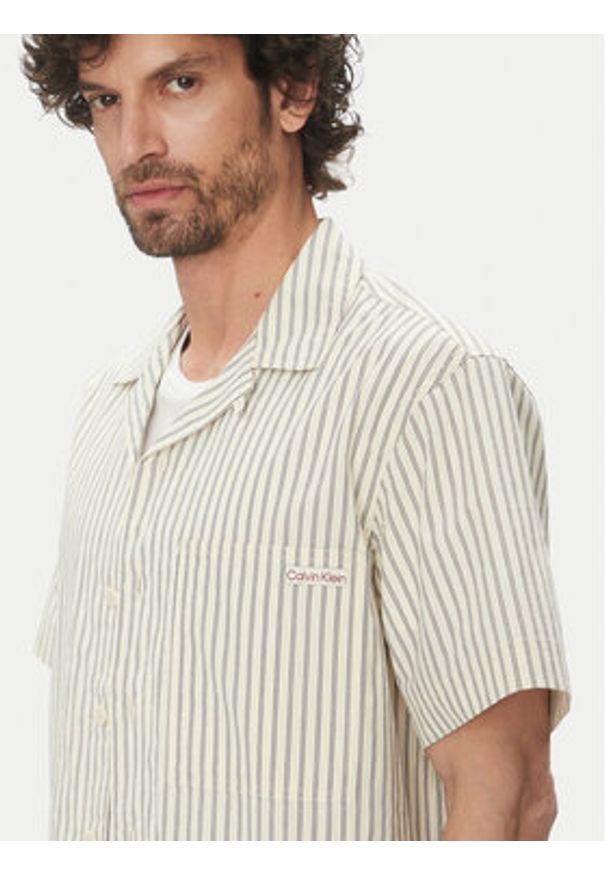 Calvin Klein Jeans Koszula J30J327330 Beżowy Regular Fit. Kolor: beżowy. Materiał: bawełna