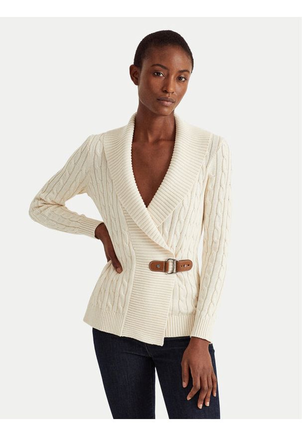 Lauren Ralph Lauren - LAUREN RALPH LAUREN Sweter 200808258004 Beżowy Relaxed Fit. Kolor: beżowy. Materiał: bawełna