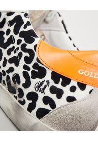 GOLDEN GOOSE - Sneakersy w cętki Superstar. Kolor: szary. Materiał: jeans, guma. Wzór: aplikacja, motyw zwierzęcy. Obcas: na koturnie #7