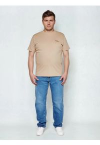 Big-Star - Koszulka męska bawełniana beżowa Vincer 805. Okazja: na co dzień. Kolor: beżowy. Materiał: bawełna. Długość rękawa: krótki rękaw. Długość: krótkie. Wzór: haft. Styl: casual, klasyczny #7