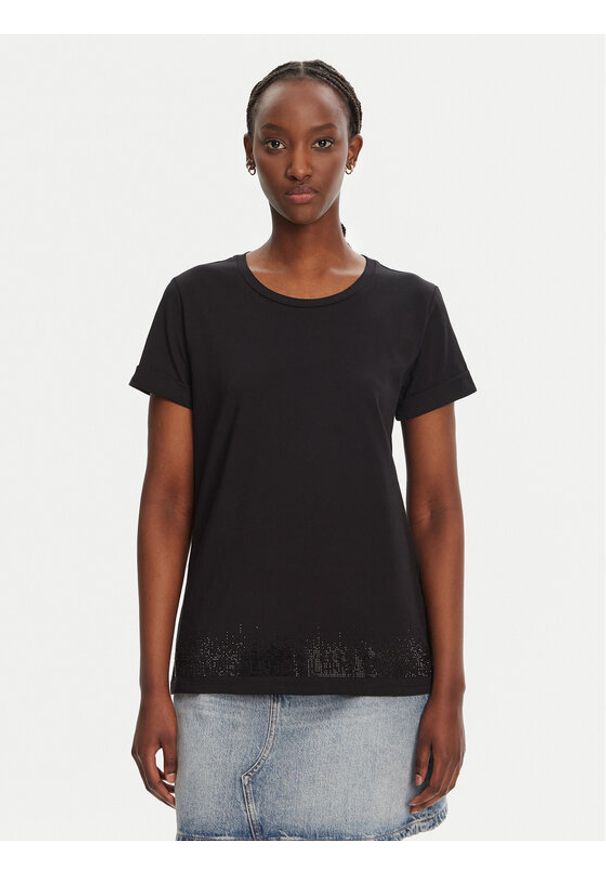 Liu Jo Sport T-Shirt TA5180 JS923 Czarny Regular Fit. Kolor: czarny. Materiał: bawełna. Styl: sportowy