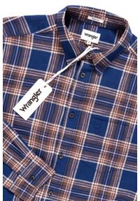 Wrangler - KOSZULA WRANGLER LS 1PKT SHIRT BLUE DEPTHS W5760OPJY. Wzór: kratka #5