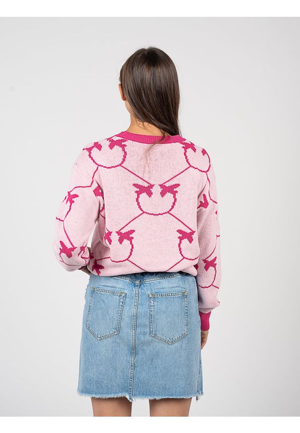 Pinko Sweter "Abbey" | 100304 Y7VF | Kobieta | Różowy. Okazja: na co dzień. Kolor: różowy. Materiał: bawełna, akryl. Styl: elegancki, casual