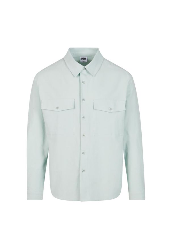 Koszula Urban Classics Basic Crepe. Kolor: zielony. Materiał: bawełna, tkanina