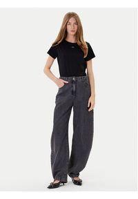 Pinko - PINKO T-Shirt Basico 100373 A2RE Czarny Regular Fit. Kolor: czarny. Materiał: bawełna #4