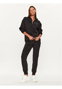 Champion Bluza Half Zip Sweatshirt 116590 Czarny Oversize. Kolor: czarny. Materiał: bawełna