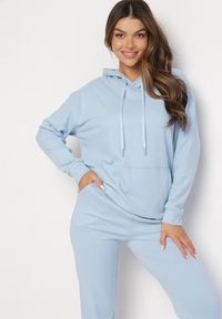 Born2be - Niebieski 2-częściowy Komplet Dresowy z Bluzą i Spodniami Ciprana. Kolor: niebieski. Materiał: dresówka #3