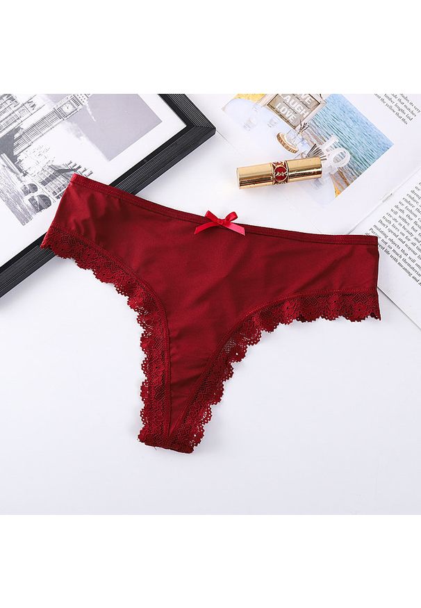 Intica - figi z wycięciem koronkowe eleganckie Friedlinde. Kolor: czerwony. Materiał: koronka