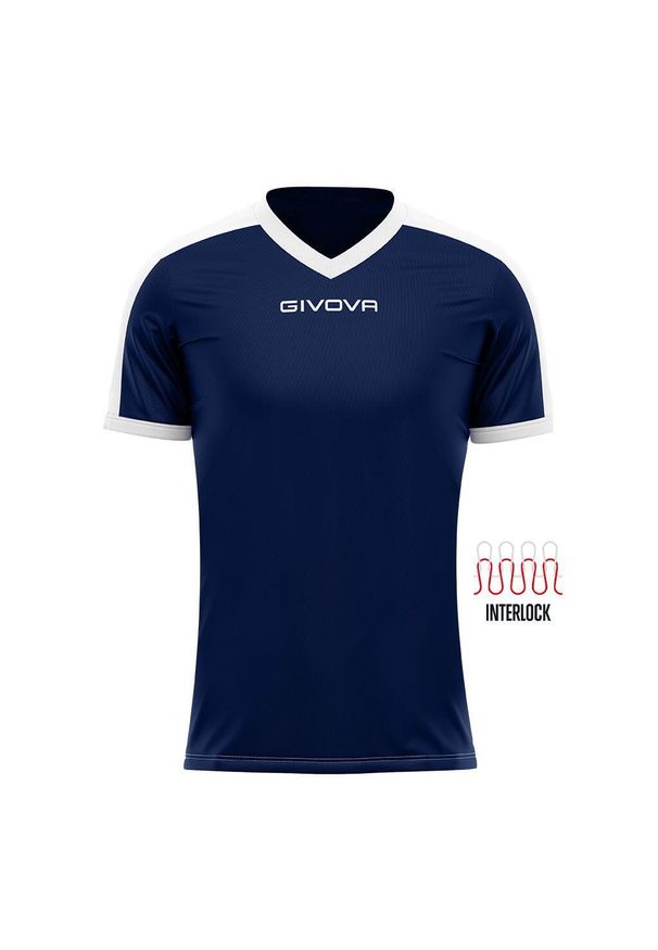 Koszulka piłkarska dla dorosłych Givova Revolution Interlock. Kolor: niebieski, wielokolorowy, biały. Sport: piłka nożna