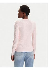 GANT - Gant Sweter 4800100 Różowy Slim Fit. Kolor: różowy. Materiał: bawełna #3