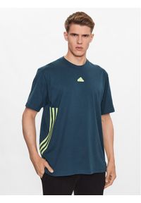 Adidas - adidas T-Shirt IN1614 Turkusowy Loose Fit. Kolor: turkusowy. Materiał: bawełna #1
