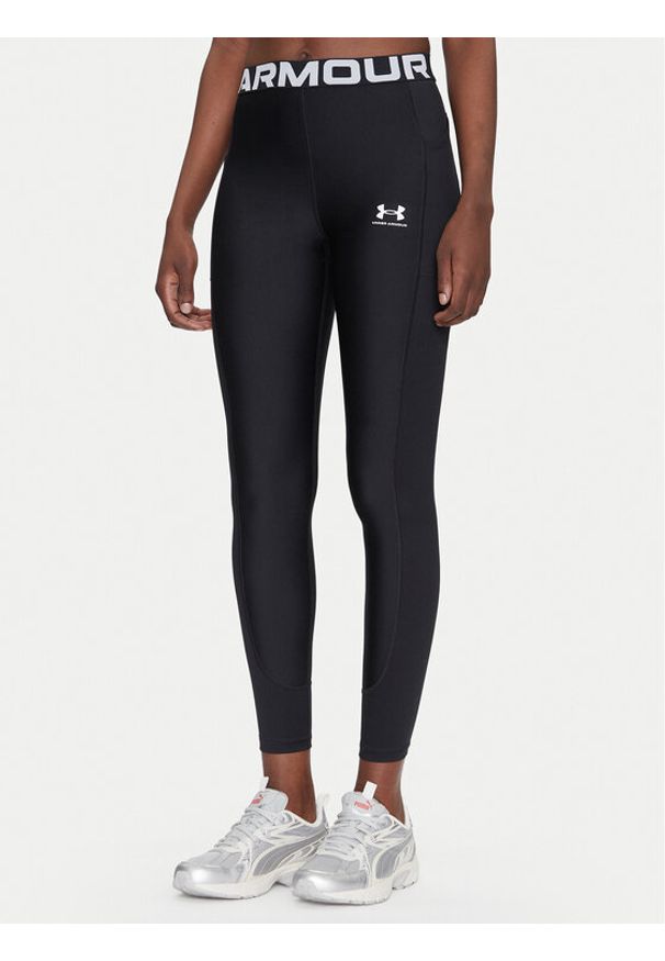 Under Armour Legginsy HeatGear 1388693 Czarny Slim Fit. Kolor: czarny. Materiał: syntetyk