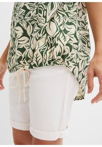 bonprix - Shirt z dłuższym tyłem, z wiązanym troczkiem. Kolor: zielony. Materiał: bawełna. Długość: długie #3